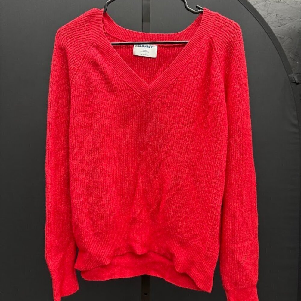 Old Navy Red V-Neck Sweater